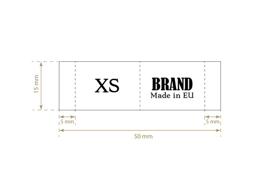 Etiqueta textil con tamaño Squat Style Modelo TL-M18