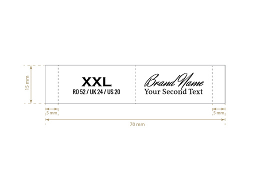 Etiqueta textil con tamaño Evident Style Modelo TL-M19