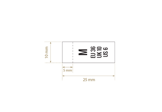 Etiqueta de talla Model TC-M227