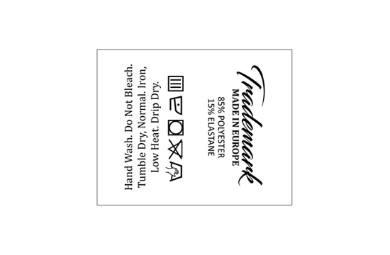 Etiqueta de composición Modelo TC-M334